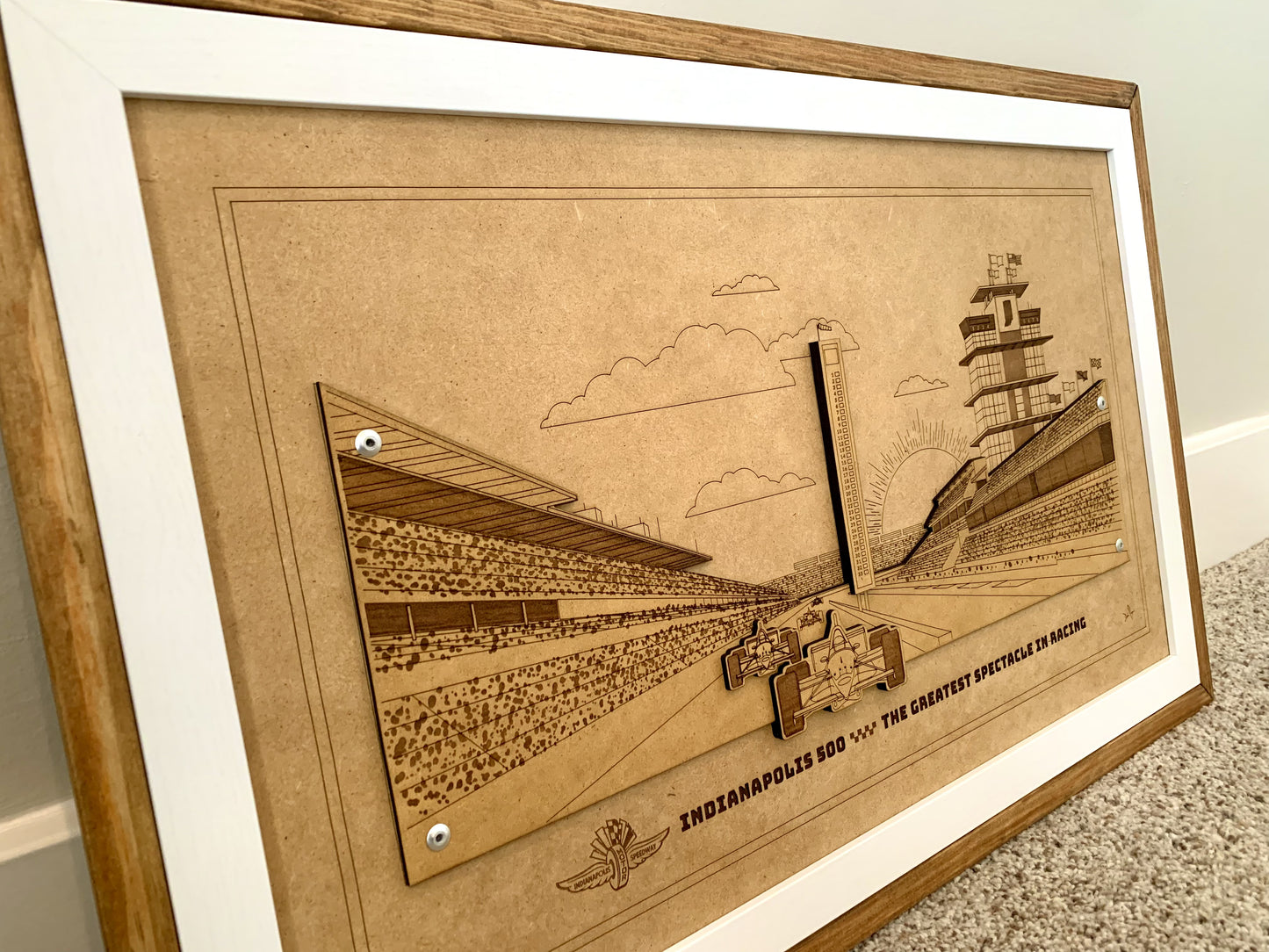 Indy 500 3D wood art – Indianapolis Motor Speedway decor by PayneCraft