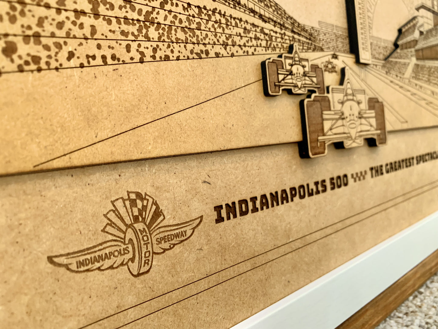 Indy 500 3D wood art – Indianapolis Motor Speedway decor by PayneCraft