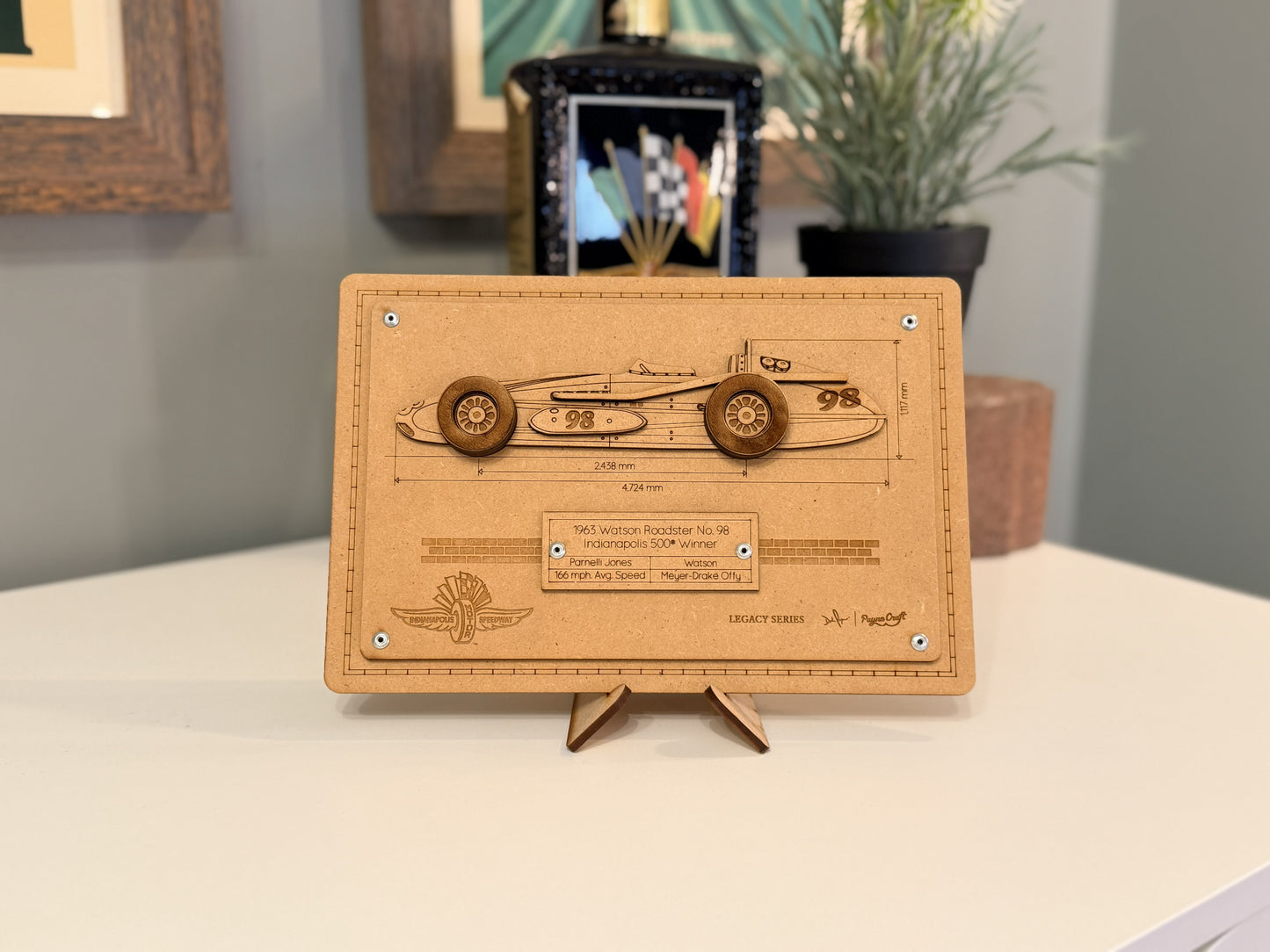 Parnelli Jones & the 1963 Watson Roadster – 3D Wood Art Display - Indy 500®