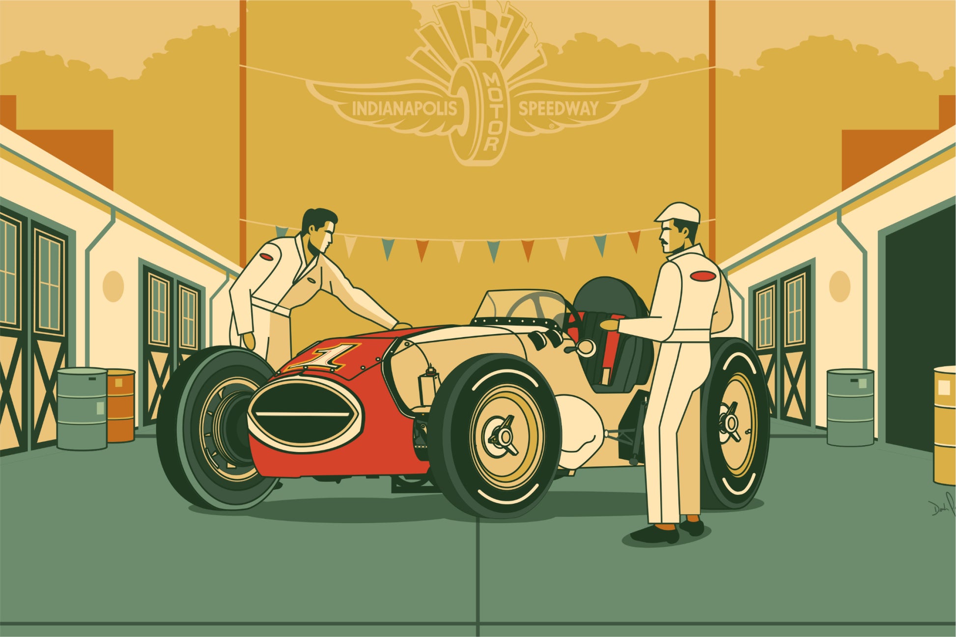Indy 500 art print – Indianapolis Motor Speedway® vintage racing poster by PayneCraft