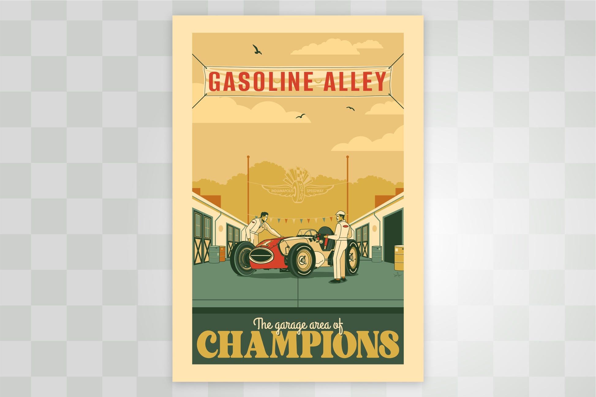 Indy 500 art print – Indianapolis Motor Speedway® vintage racing poster by PayneCraft