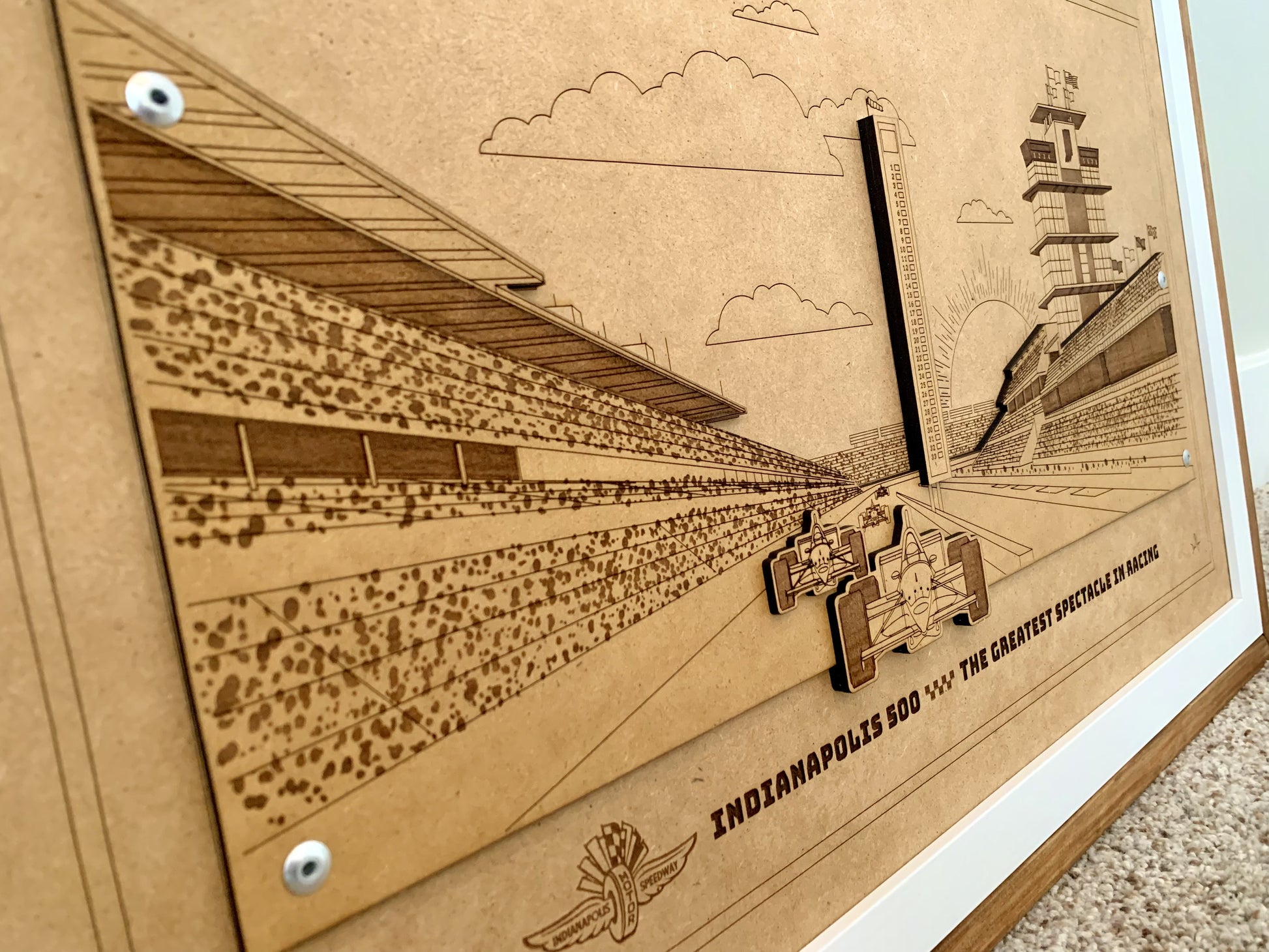 Indy 500 3D wood art – Indianapolis Motor Speedway decor by PayneCraft