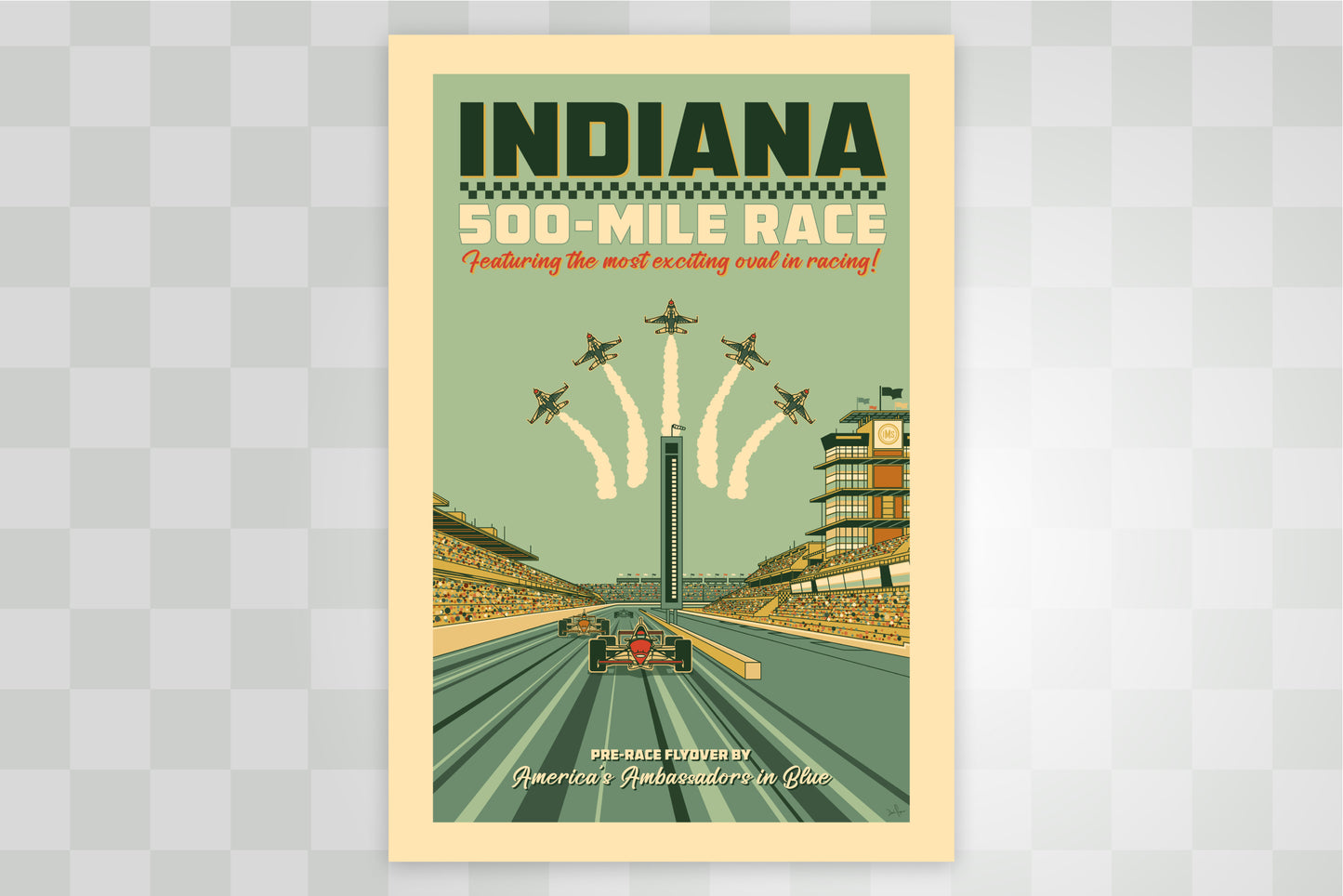 Indy 500 art print – Indianapolis Motor Speedway® vintage racing poster by PayneCraft