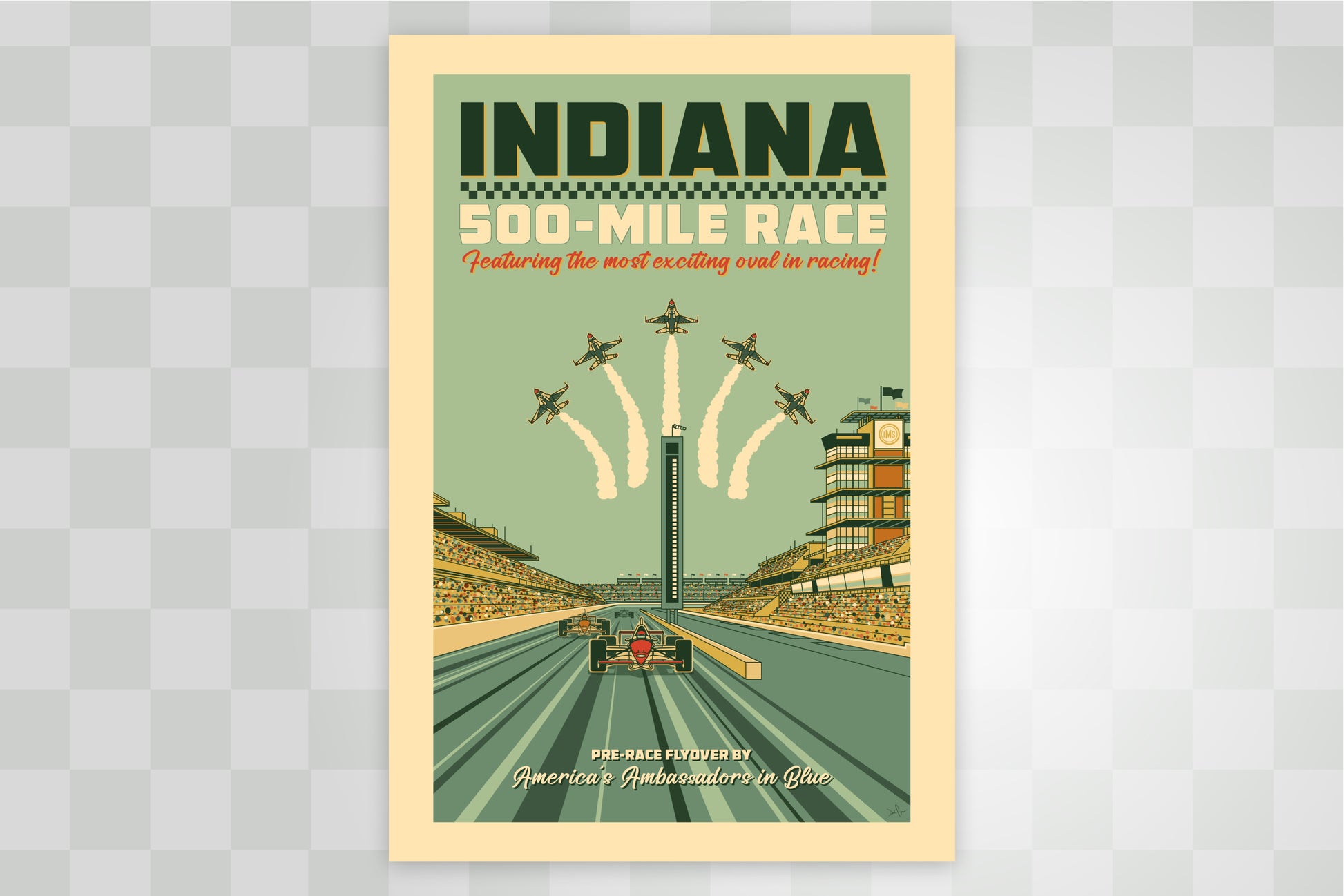 Indy 500 art print – Indianapolis Motor Speedway® vintage racing poster by PayneCraft