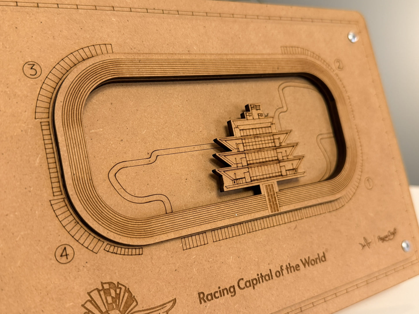 Indianapolis Motor Speedway® 3D Track Map Woodcraft Art Display
